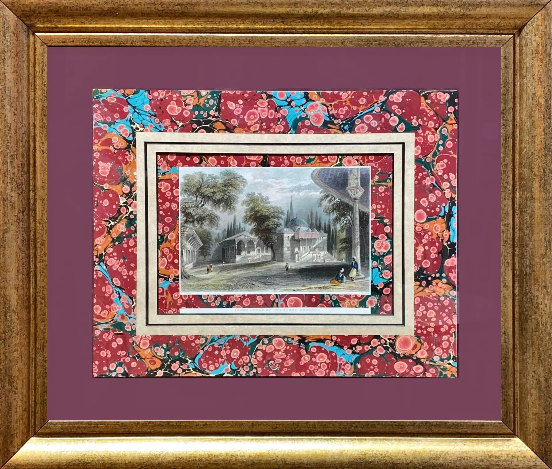 7- Gravürlü Ebru Tablo